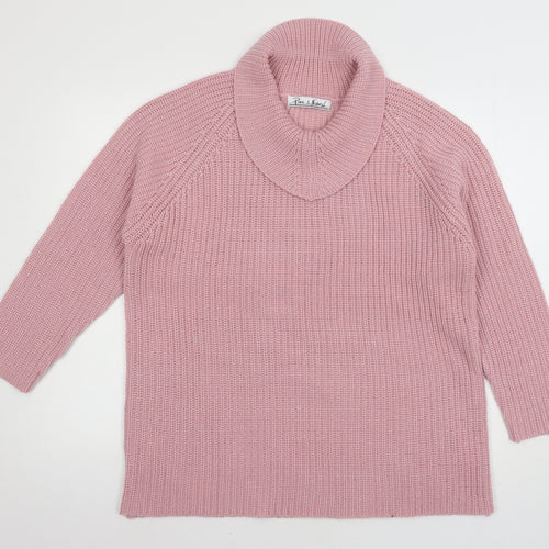 Pure & Natural Womens Pink  Knit Pullover Jumper Size M