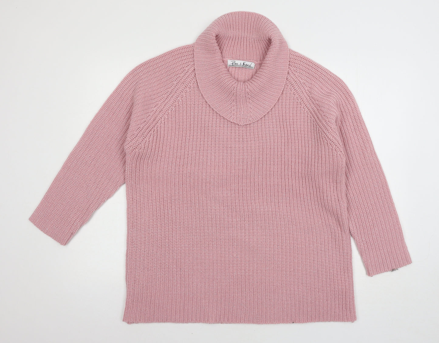 Pure & Natural Womens Pink  Knit Pullover Jumper Size M