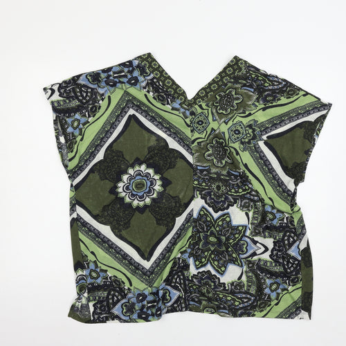 NEXT Womens Green Paisley Jersey Basic T-Shirt Size 18