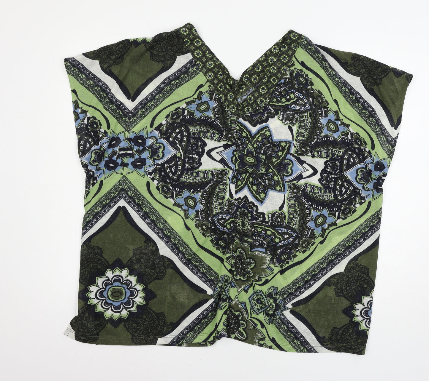 NEXT Womens Green Paisley Jersey Basic T-Shirt Size 18