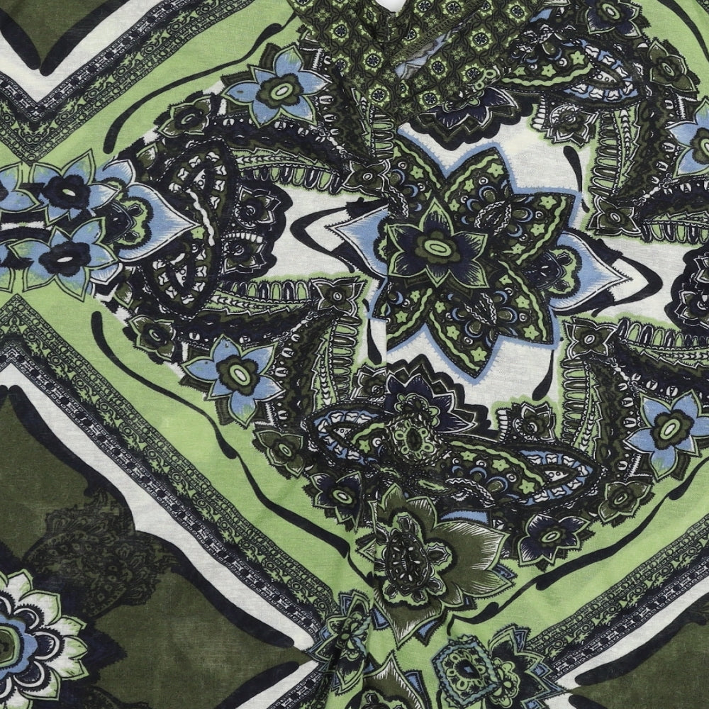 NEXT Womens Green Paisley Jersey Basic T-Shirt Size 18