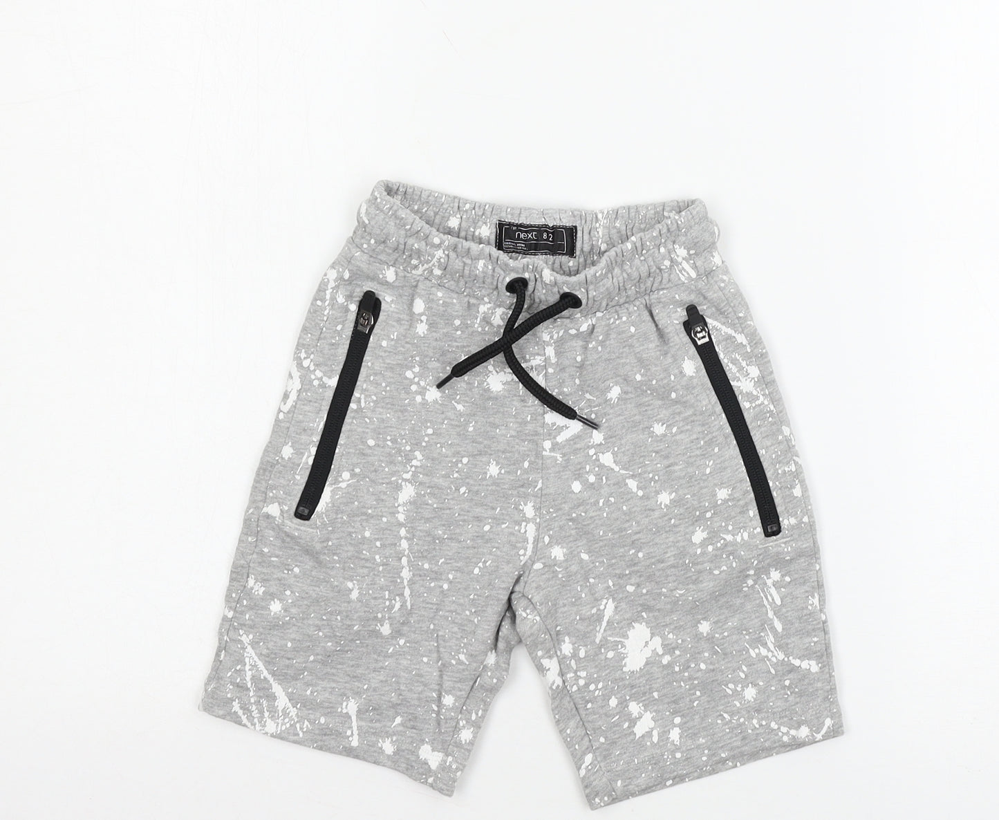 NEXT Boys Grey  Jersey Sweat Shorts Size 6 Years - Paint splatter