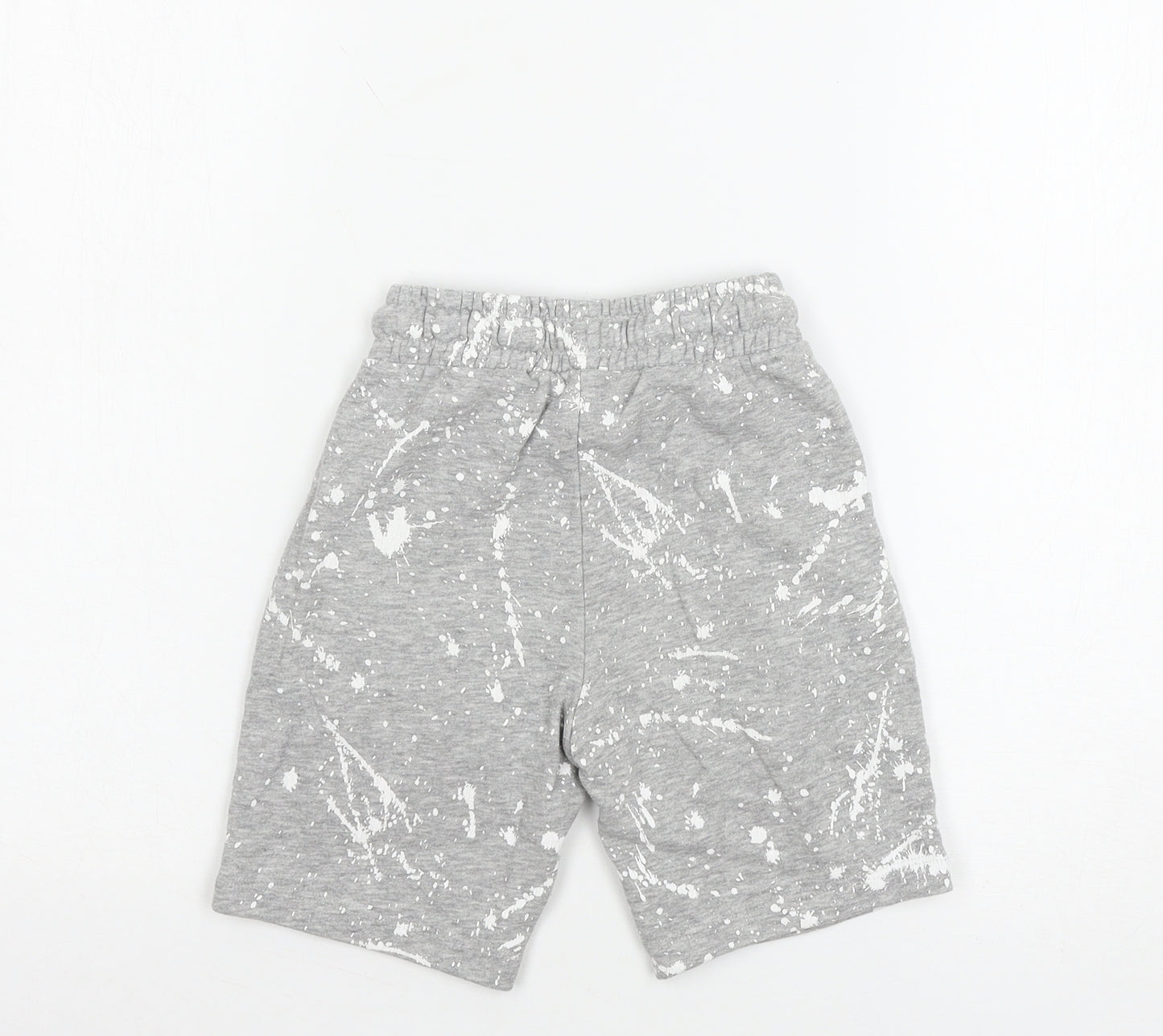 NEXT Boys Grey  Jersey Sweat Shorts Size 6 Years - Paint splatter