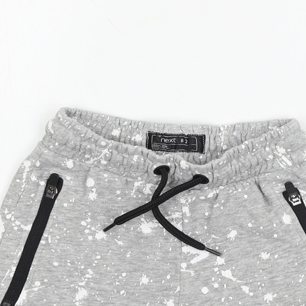 NEXT Boys Grey  Jersey Sweat Shorts Size 6 Years - Paint splatter