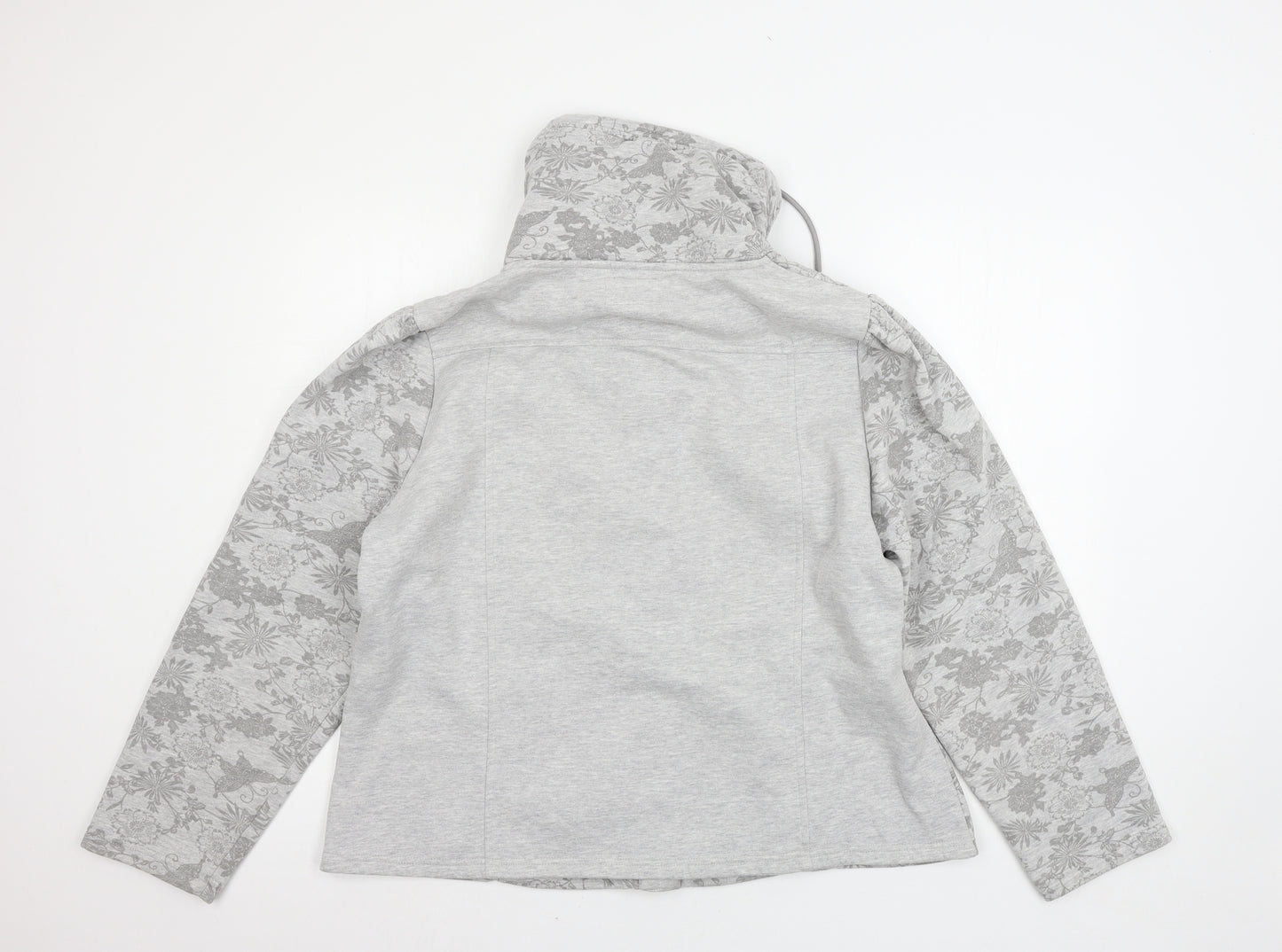 Per Una Womens Grey Floral Jersey Pullover Sweatshirt Size XL