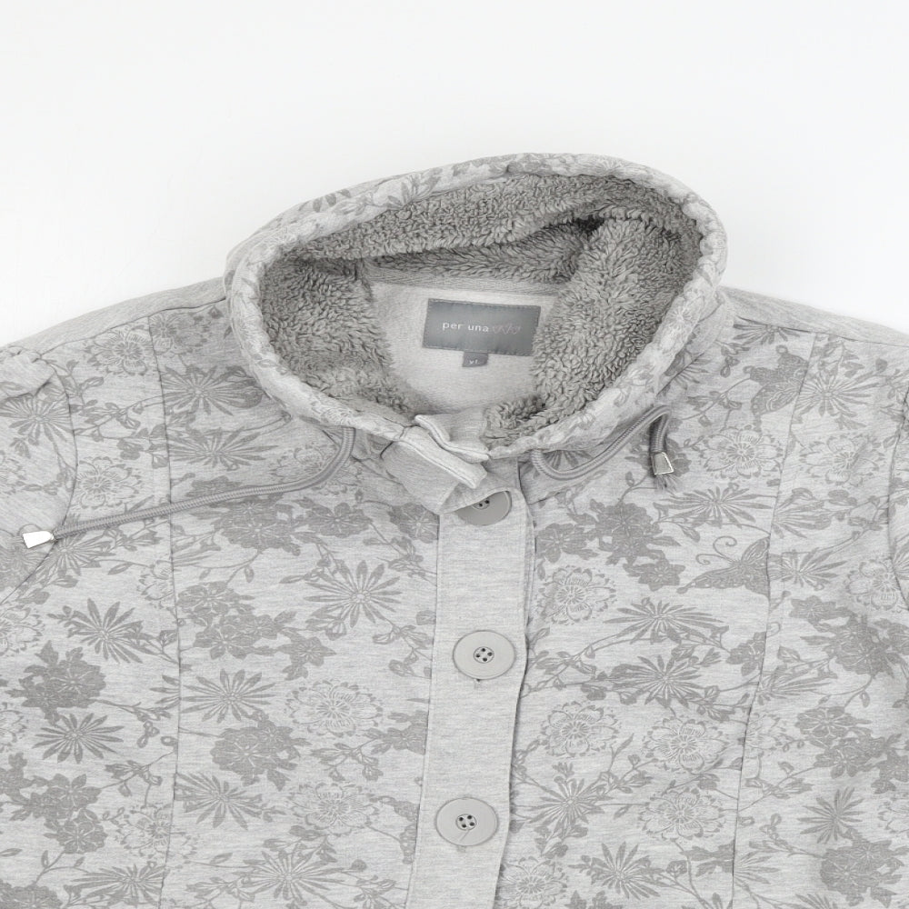 Per Una Womens Grey Floral Jersey Pullover Sweatshirt Size XL