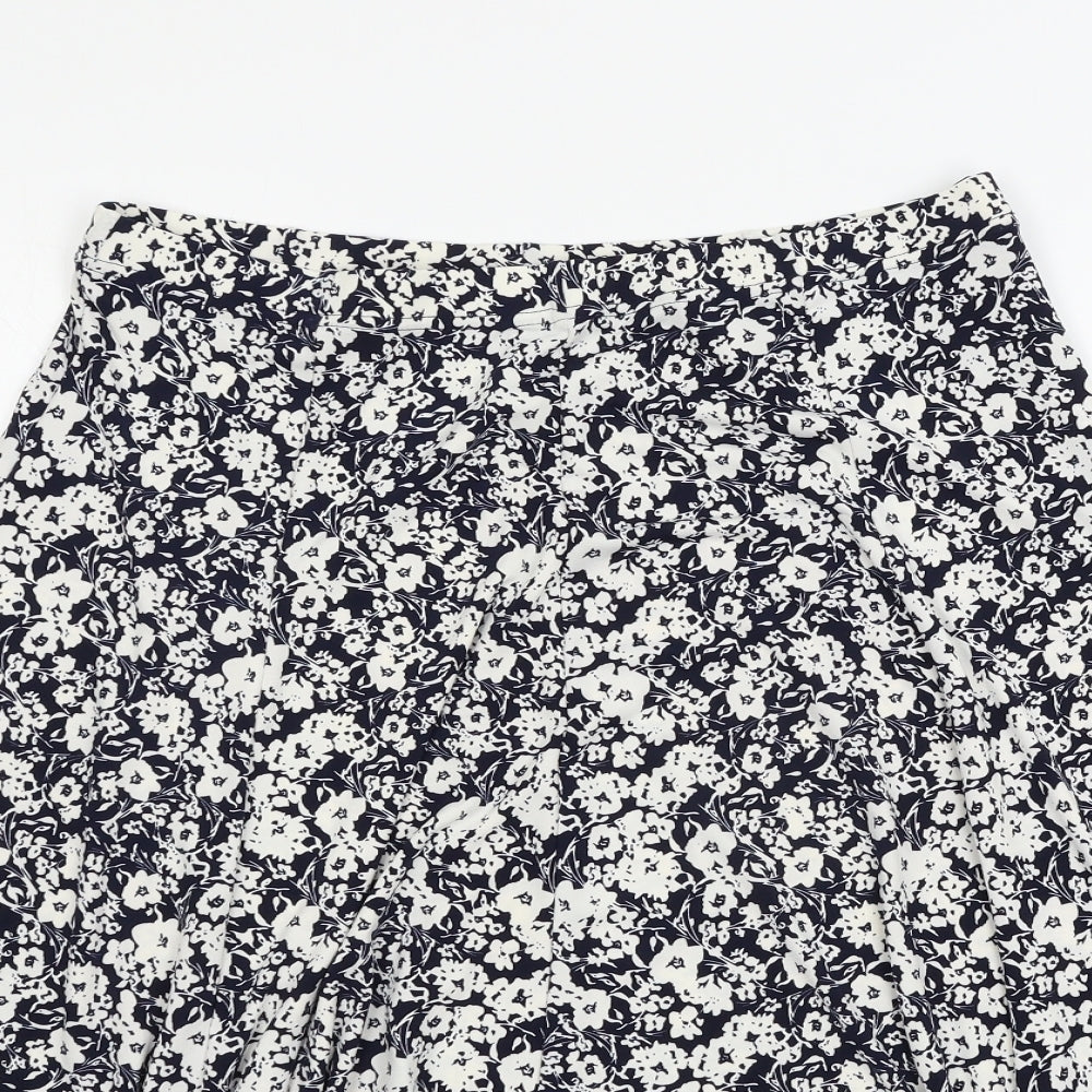 Papaya Womens Blue Floral  Flare Skirt Size 18