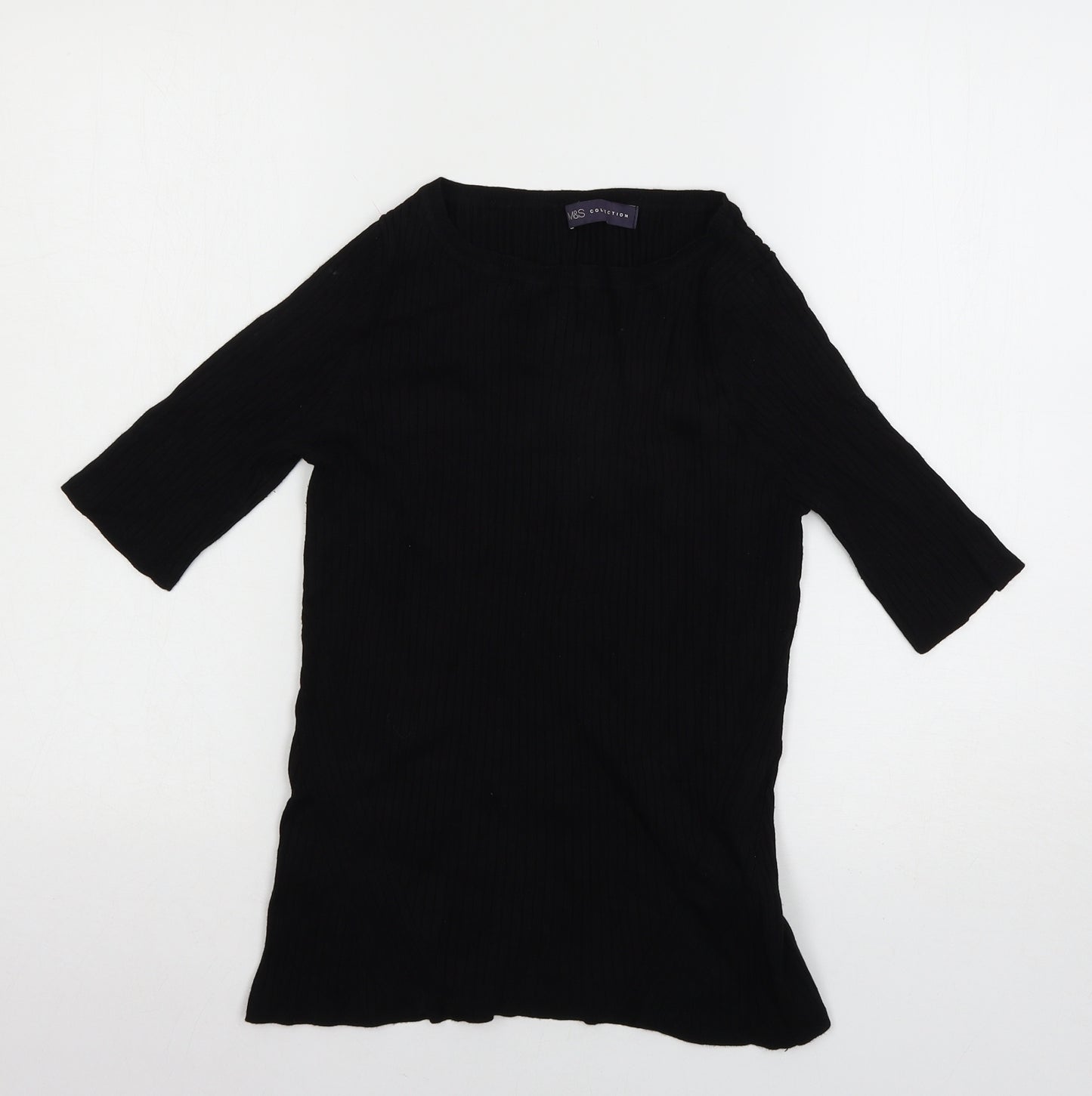 Marks and Spencer Womens Black  Knit Basic T-Shirt Size 16
