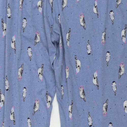 Marks and Spencer Womens Blue Geometric Jersey Capri Pyjama Top Size XL