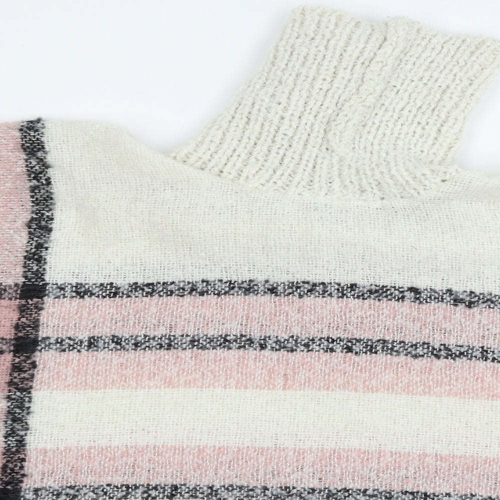 Studio Womens Ivory Plaid Knit Pullover Jumper One Size