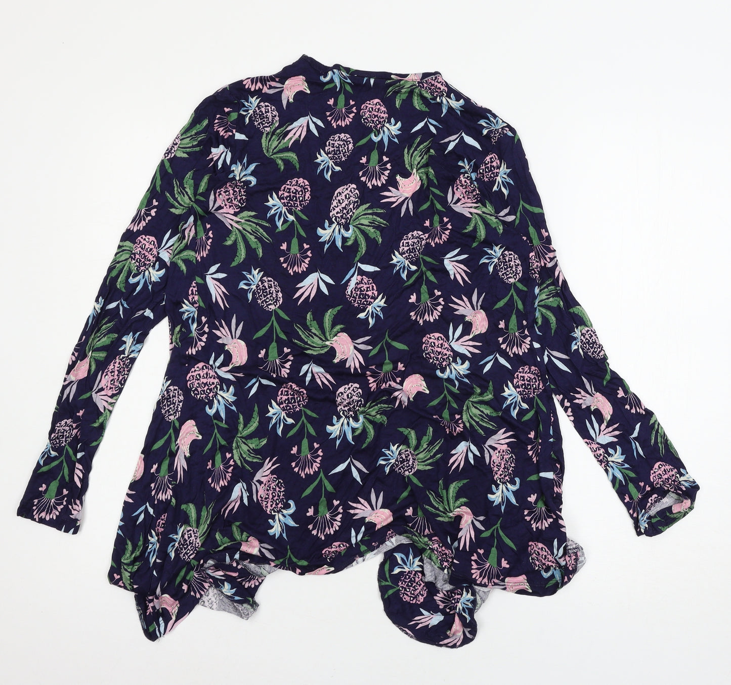 Be You Womens Blue Floral Jersey Cardigan Jumper