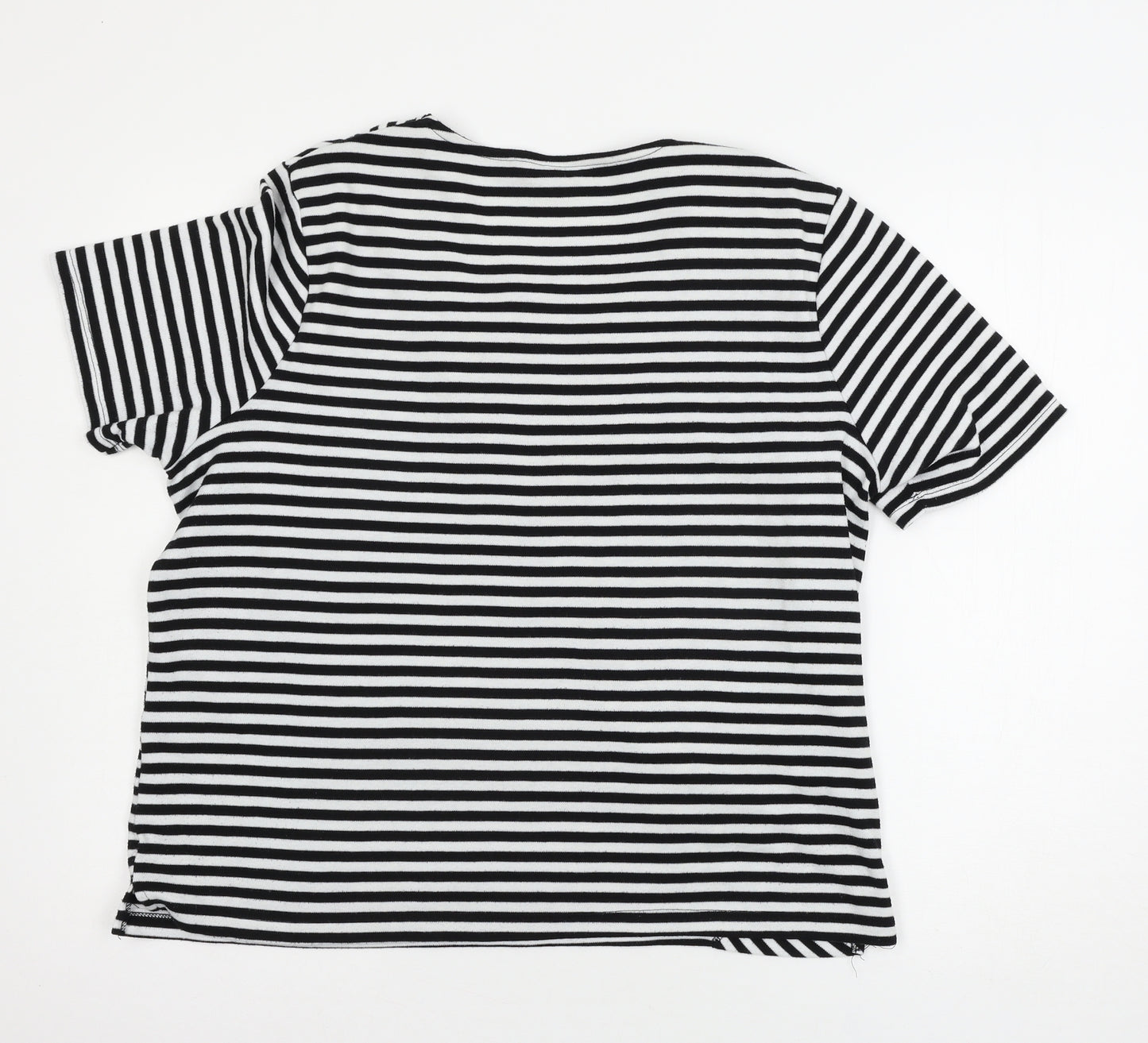 Tigi Womens Black Striped Jersey Basic T-Shirt Size 22