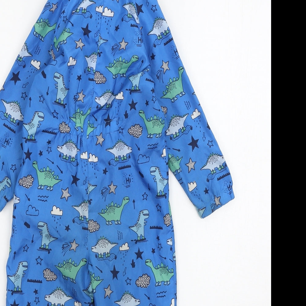 Mothercare Boys Blue Geometric  Basic Coat Coat Size 12-18 Months  - dinosaur