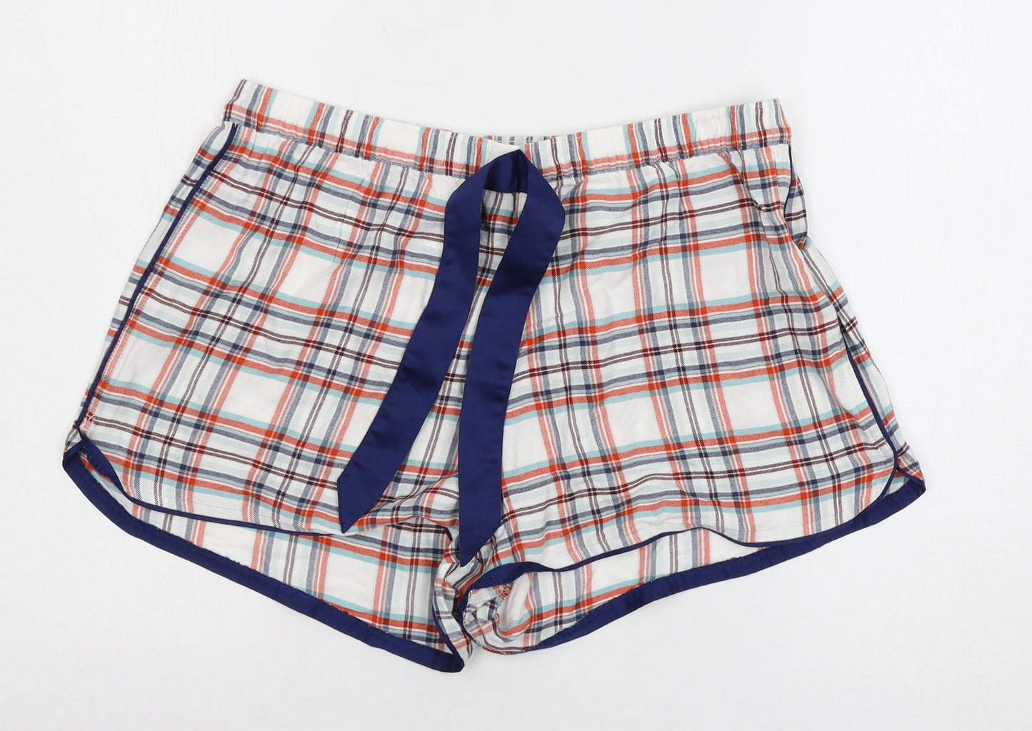 TU Womens Blue Plaid Jersey Capri Pyjama Pants Size 14