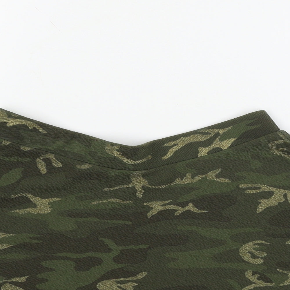 Kylie Girls Green Camouflage Jersey Flare Skirt Size 11-12 Years