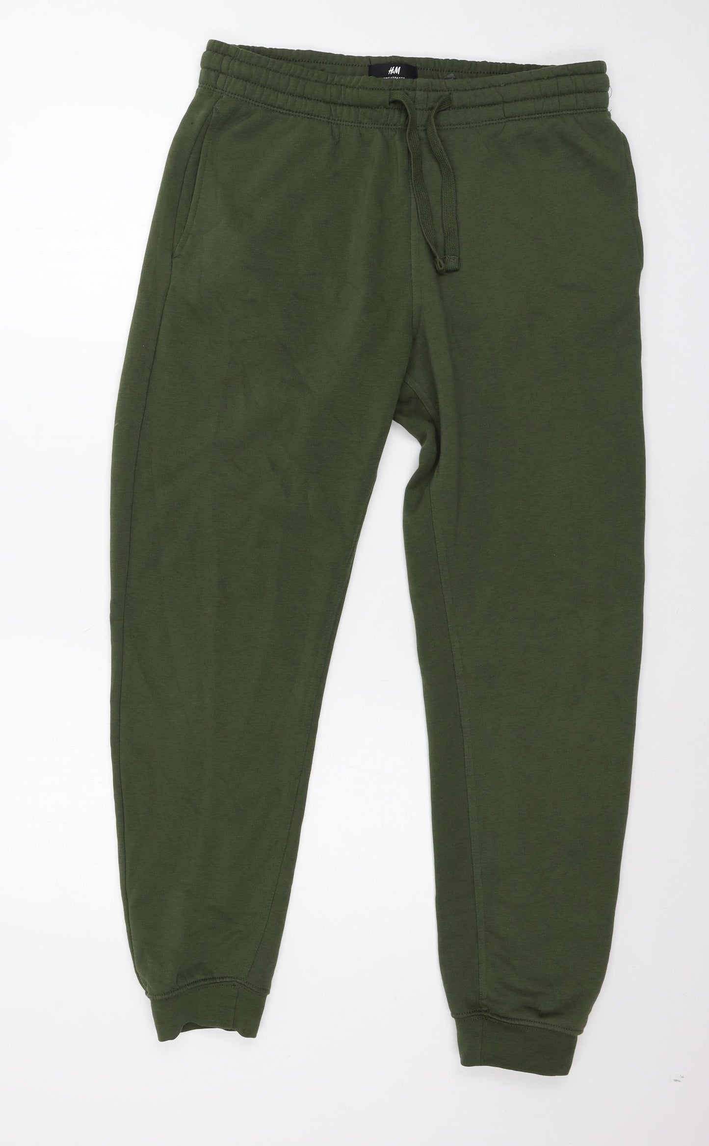 H&M Mens Green  Jersey Jogger Trousers Size M L28 in