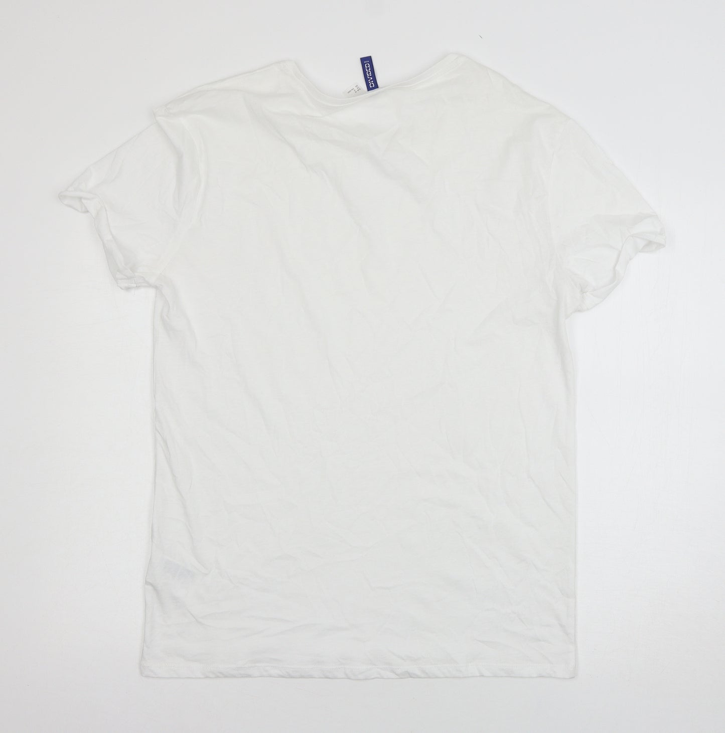 Divided by H&M Womens White  Jersey Basic T-Shirt Size M