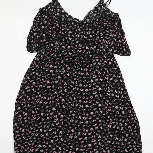 Pimkie Womens Black Floral  Tank Dress  Size M