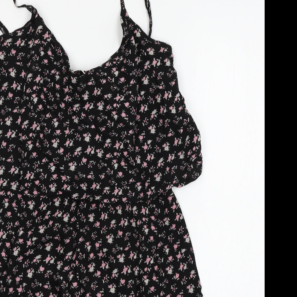 Pimkie Womens Black Floral  Tank Dress  Size M
