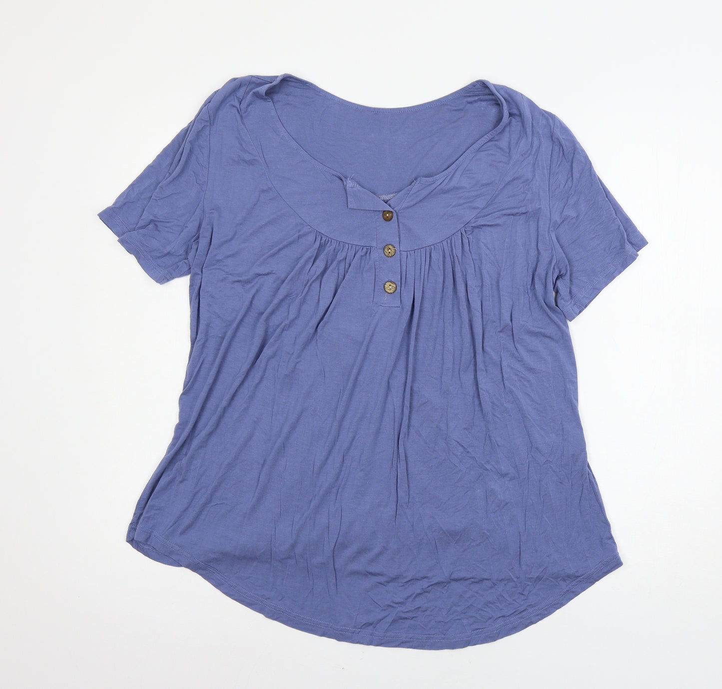 Preworn Womens Blue  Jersey Basic T-Shirt Size XL