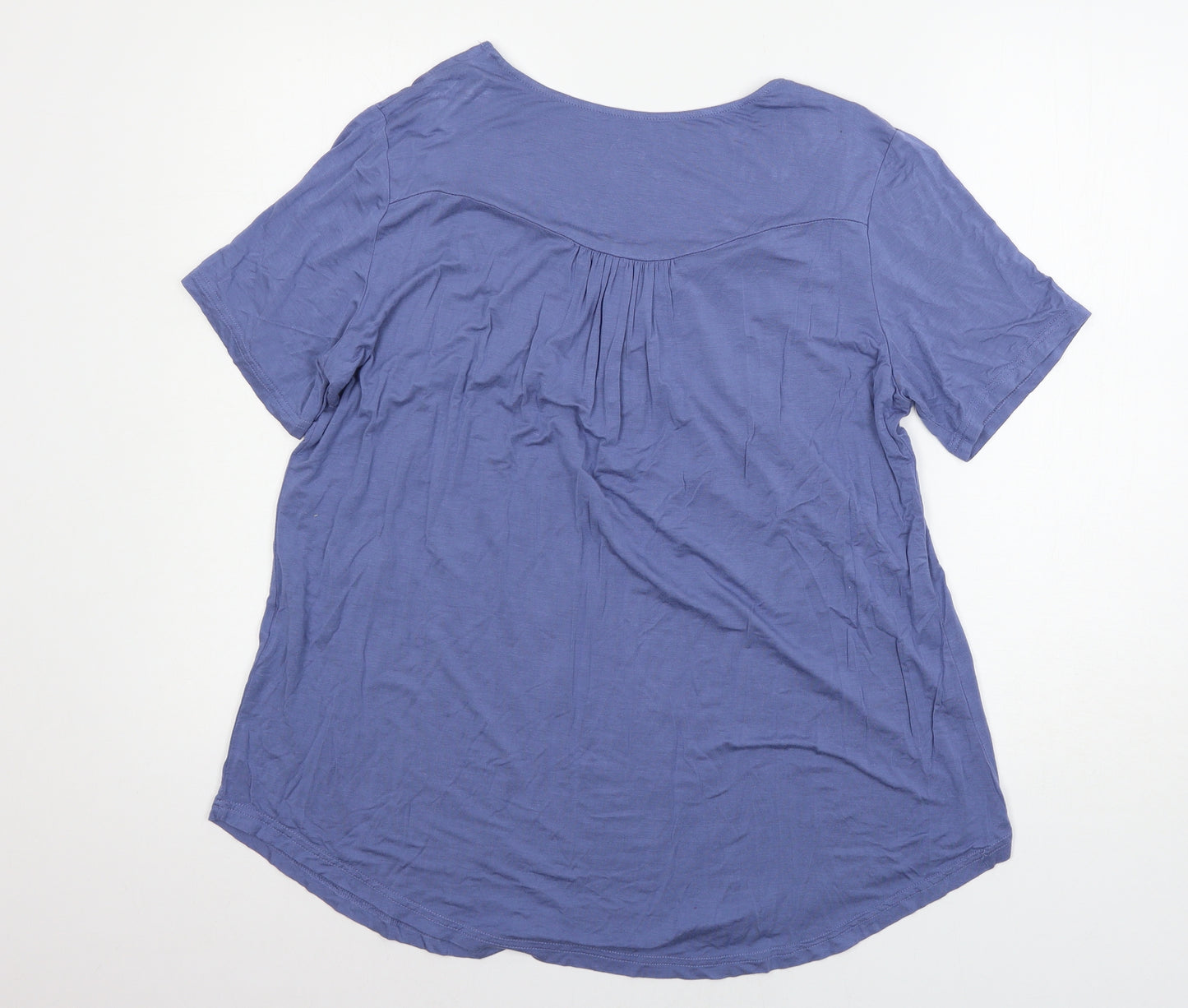 Preworn Womens Blue  Jersey Basic T-Shirt Size XL