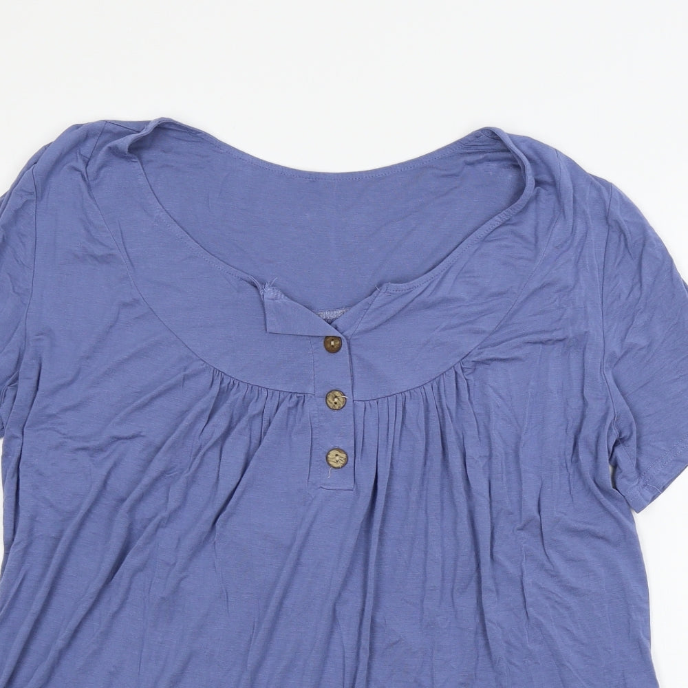 Preworn Womens Blue  Jersey Basic T-Shirt Size XL