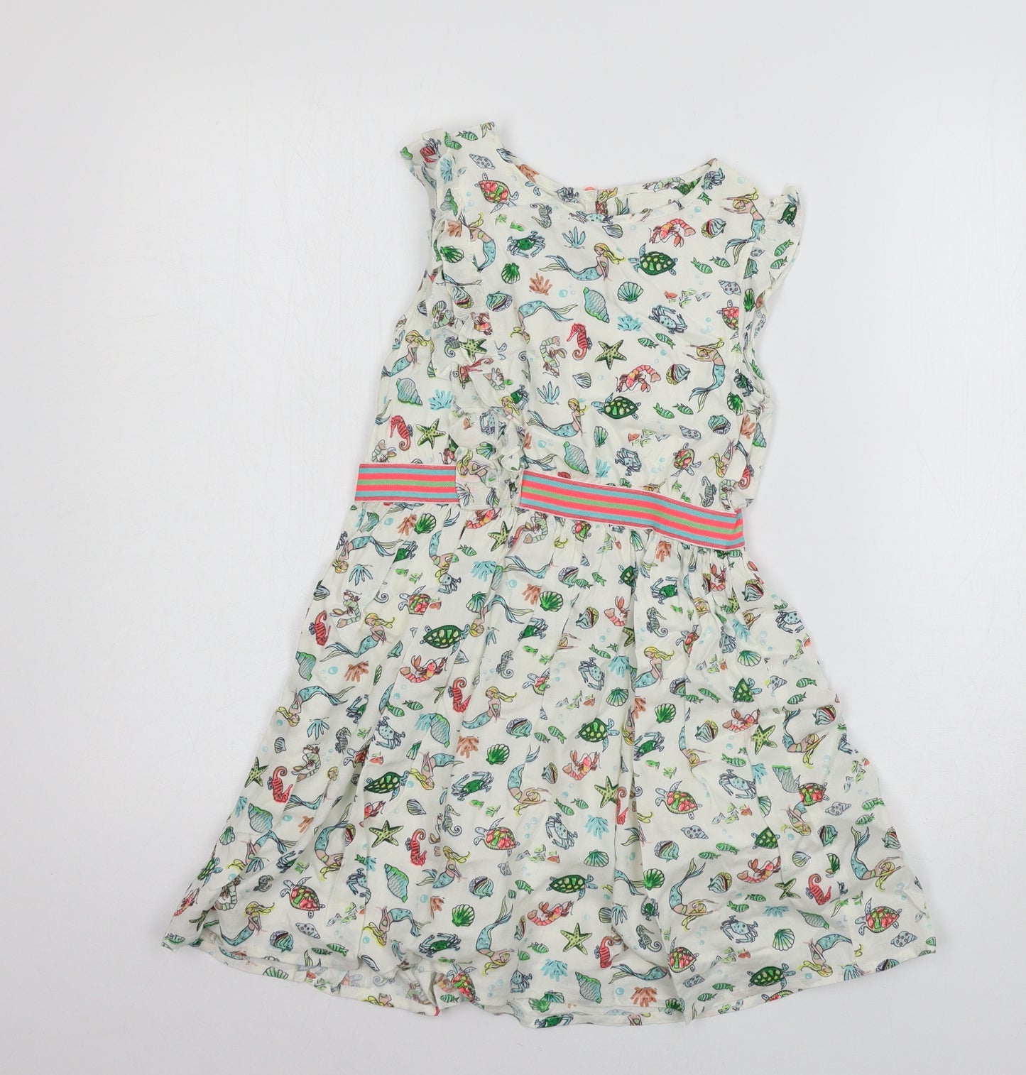 Monsoon Girls White   Skater Dress  Size 8 Years  - Mermaid