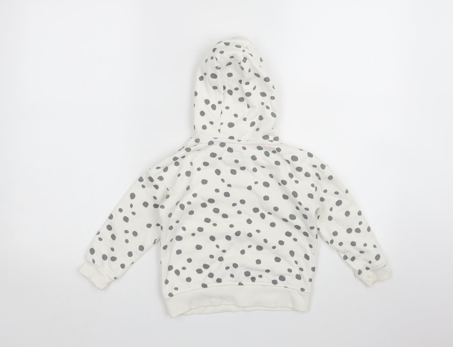 PRIMARK  Girls White Polka Dot  Pullover Jumper Size 3-4 Years