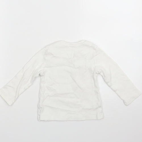 Preworn Girls White Geometric  Basic T-Shirt Size 3 Years