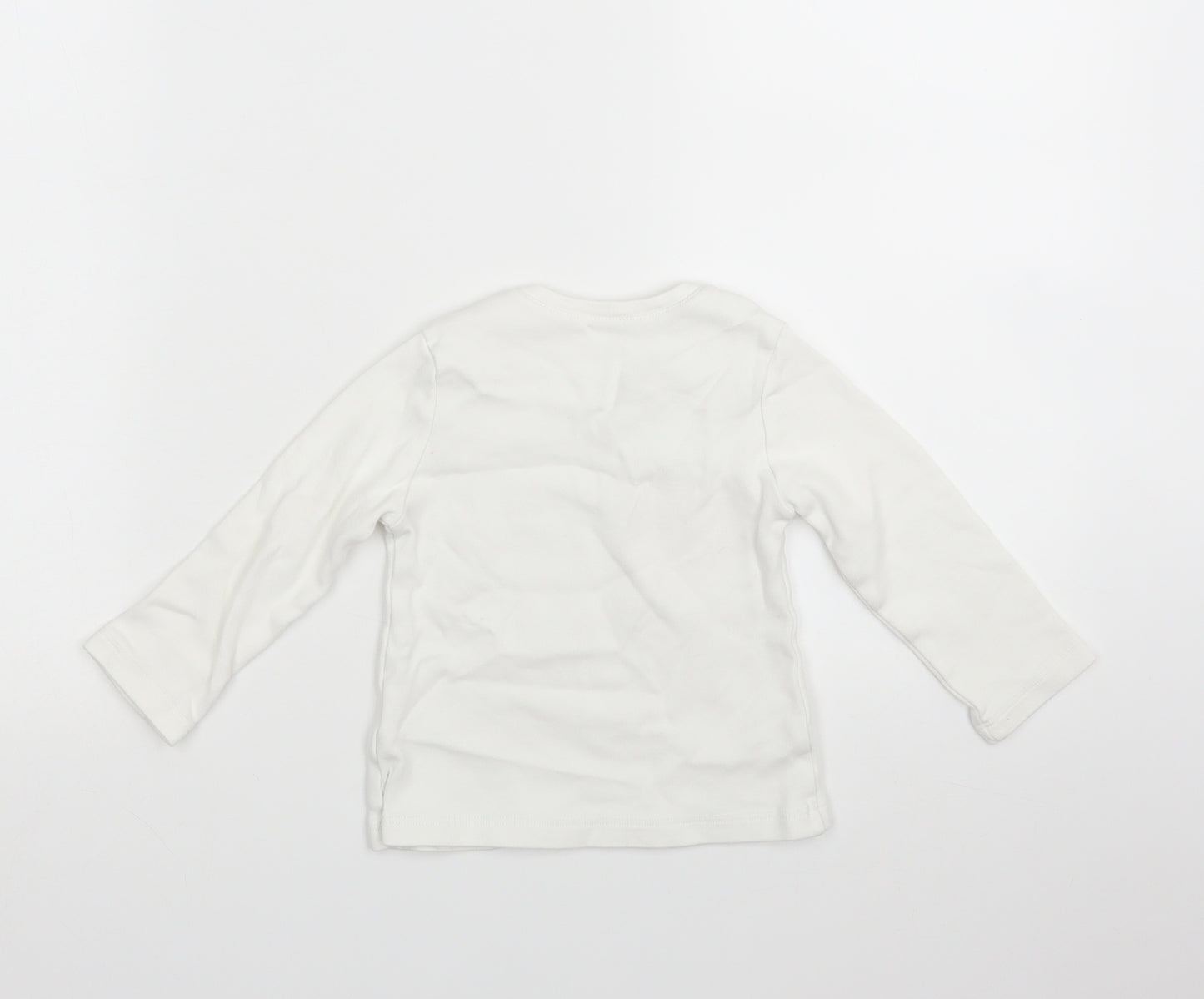 Preworn Girls White Geometric  Basic T-Shirt Size 3 Years