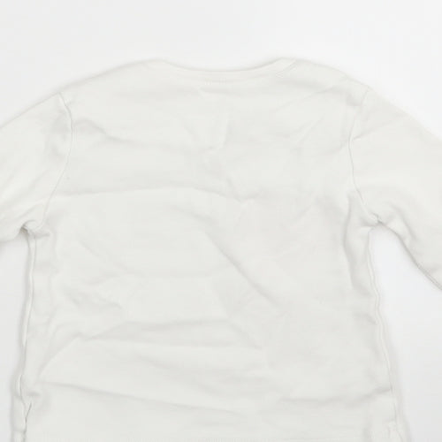 Preworn Girls White Geometric  Basic T-Shirt Size 3 Years