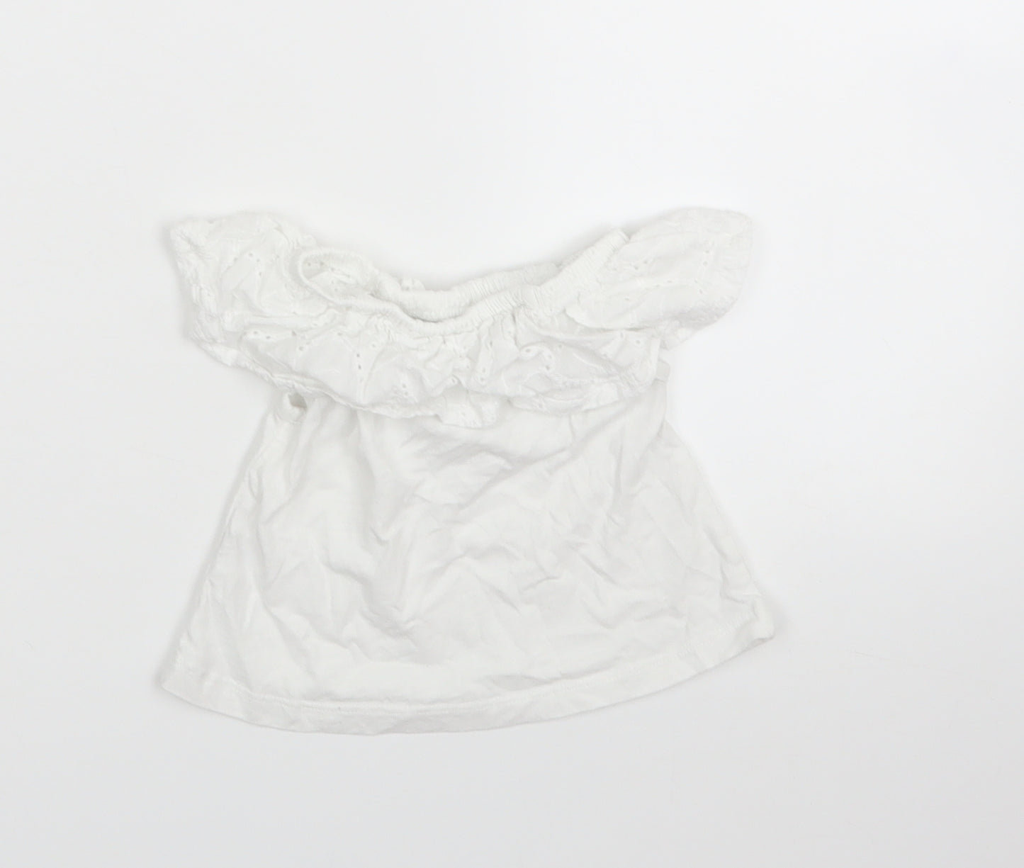 M&Co Girls White   Basic T-Shirt Size 3-4 Years