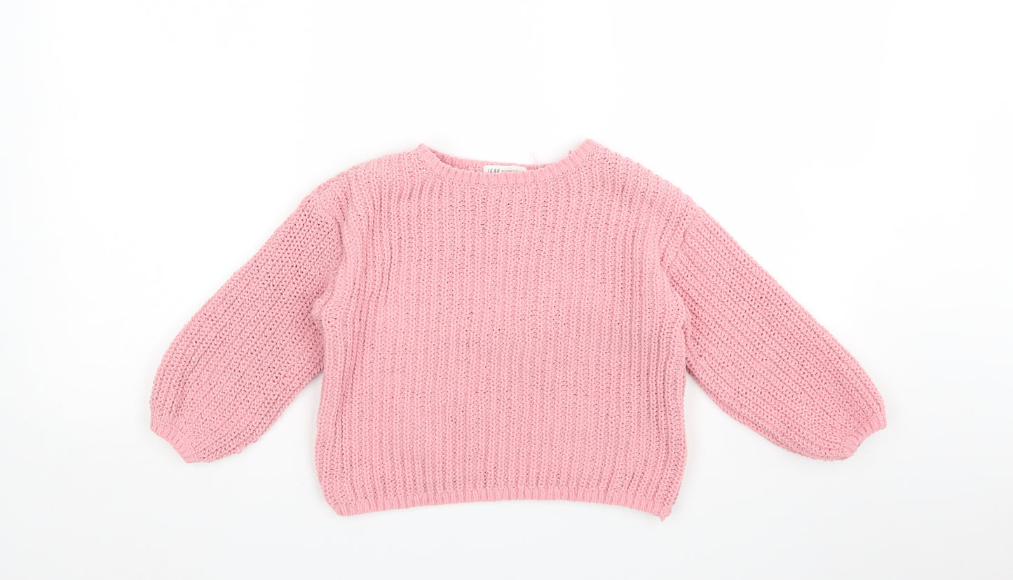 H&M Girls Purple   Pullover Jumper Size 5-6 Years