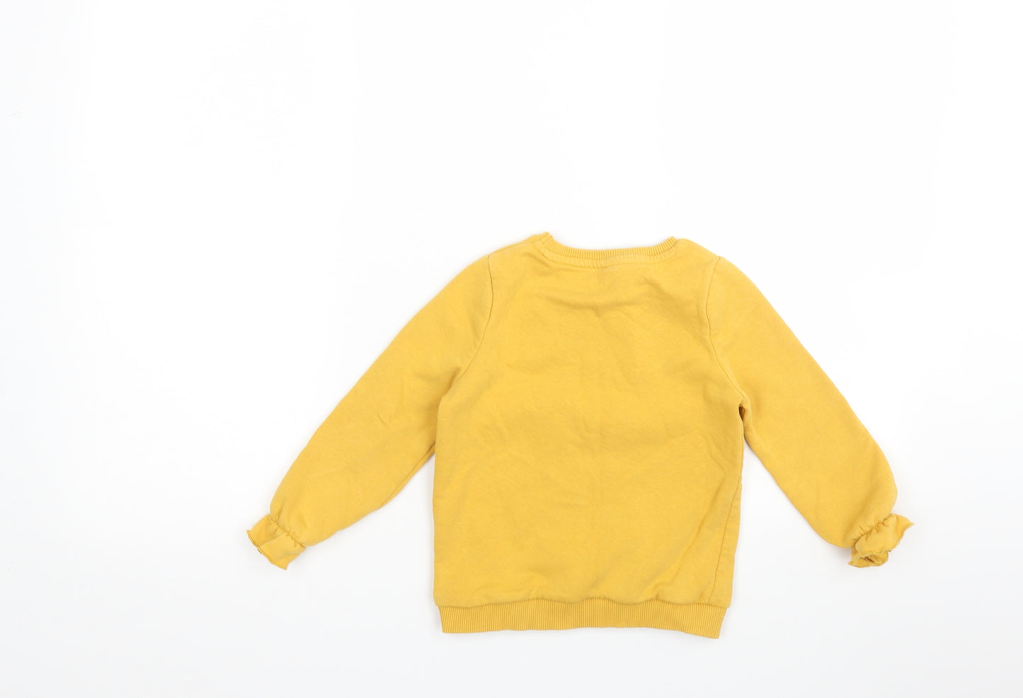 F&F Girls Yellow Geometric  Pullover Jumper Size 3-4 Years