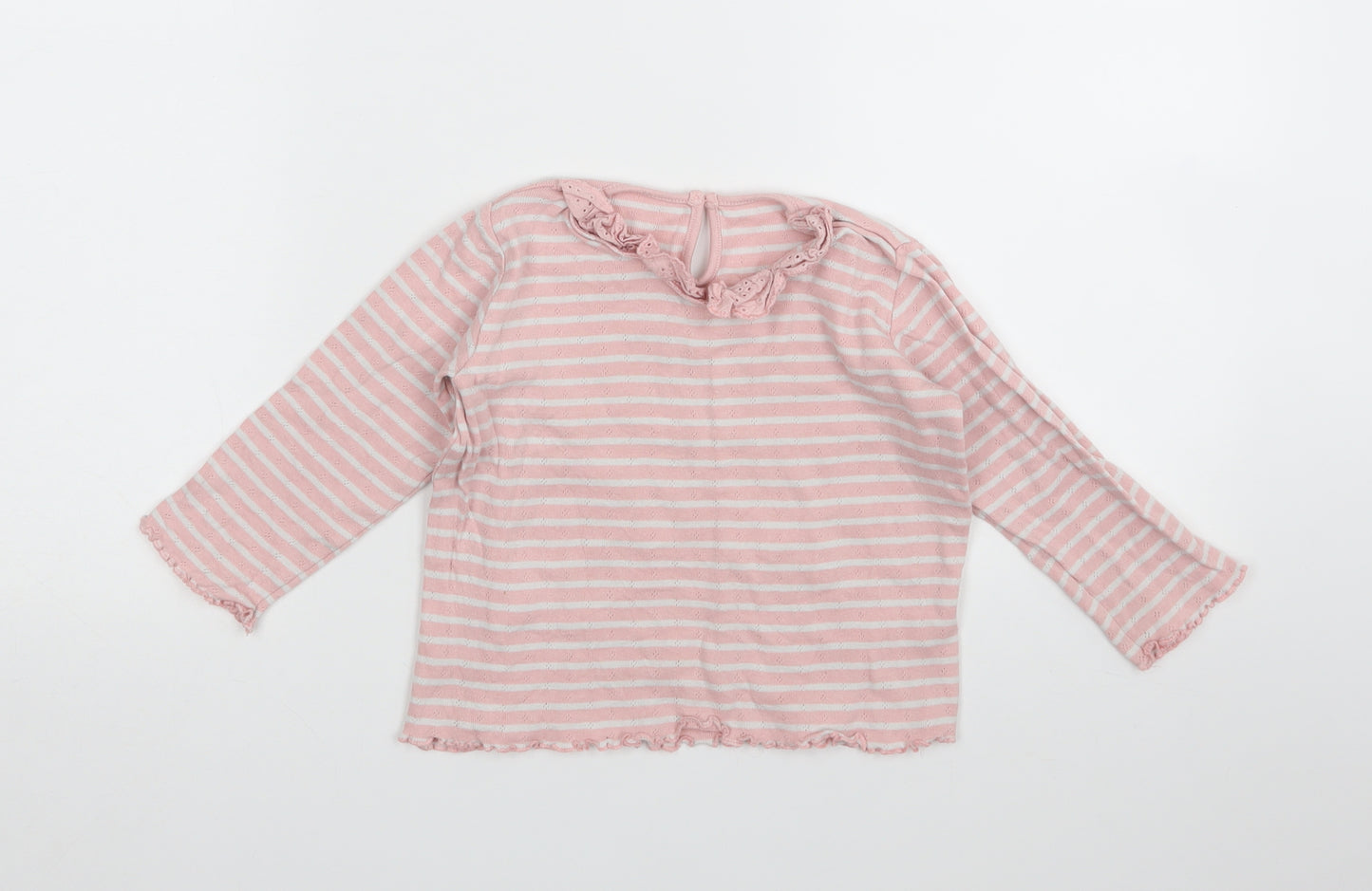 Matalan Girls Pink Striped  Pullover Sweatshirt Size 3-4 Years