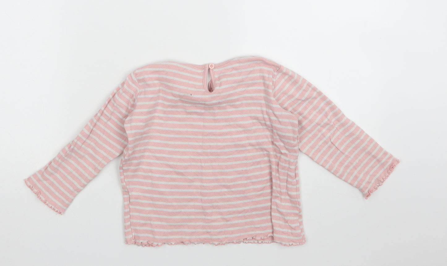 Matalan Girls Pink Striped  Pullover Sweatshirt Size 3-4 Years