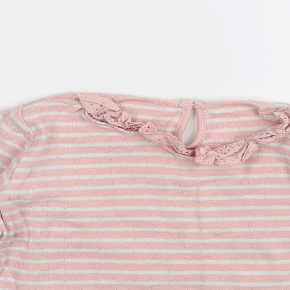 Matalan Girls Pink Striped  Pullover Sweatshirt Size 3-4 Years