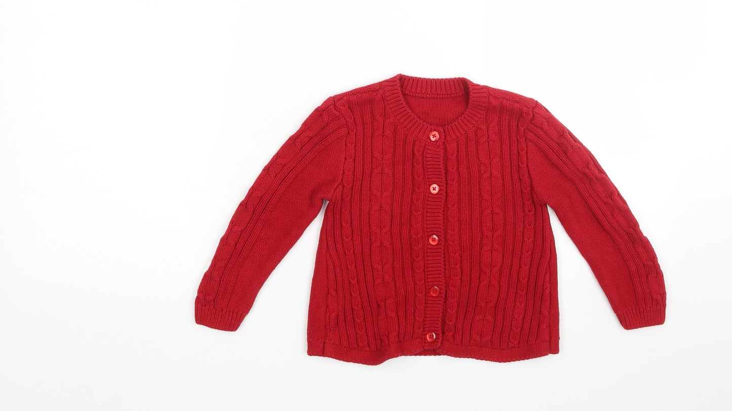 Nutmeg Girls Red   Cardigan Jumper Size 2-3 Years