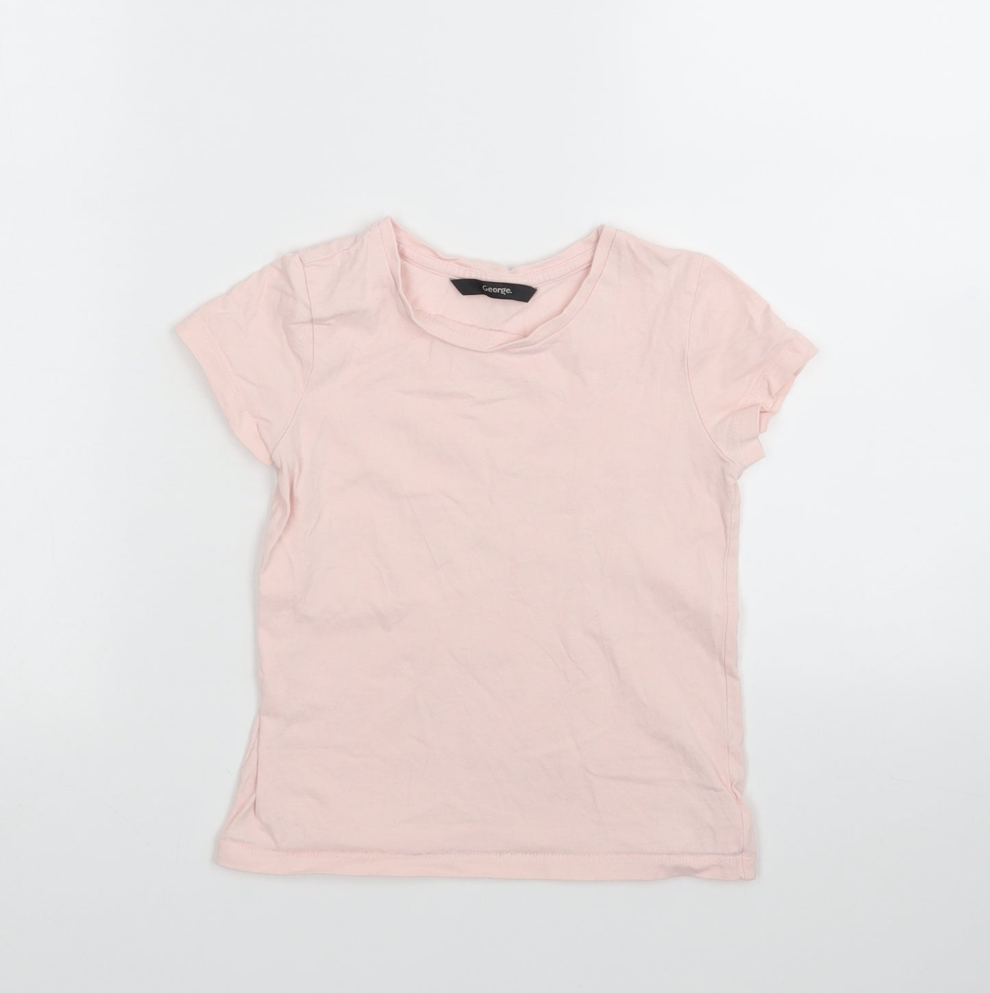 George Girls Pink   Basic T-Shirt Size 4-5 Years