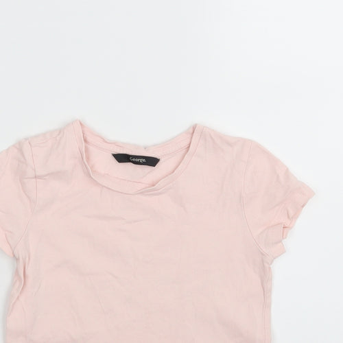 George Girls Pink   Basic T-Shirt Size 4-5 Years
