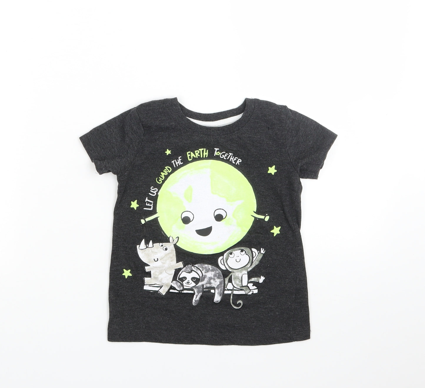 SO CUTE Baby Grey Animal Print  Basic T-Shirt Size 18-24 Months