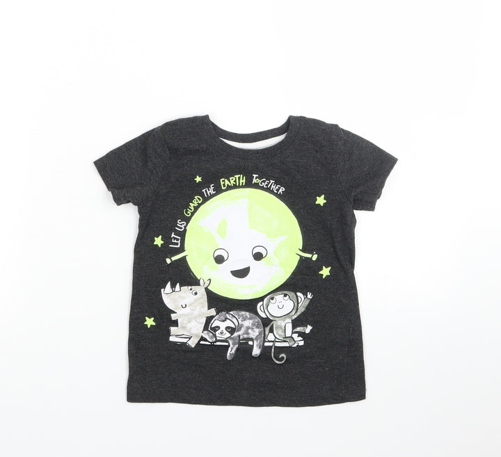 SO CUTE Baby Grey Animal Print Basic T-Shirt Size 18-24 Months
