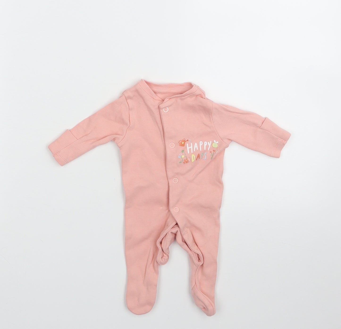 PRIMARK   Pink Floral  Babygrow One-Piece Size Newborn
