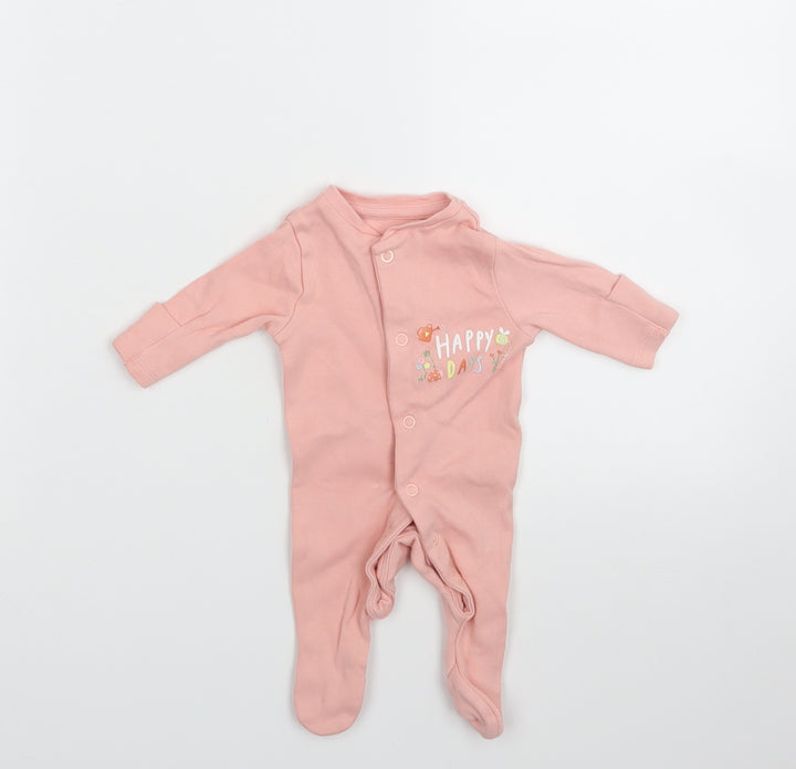 PRIMARK   Pink Floral  Babygrow One-Piece Size Newborn