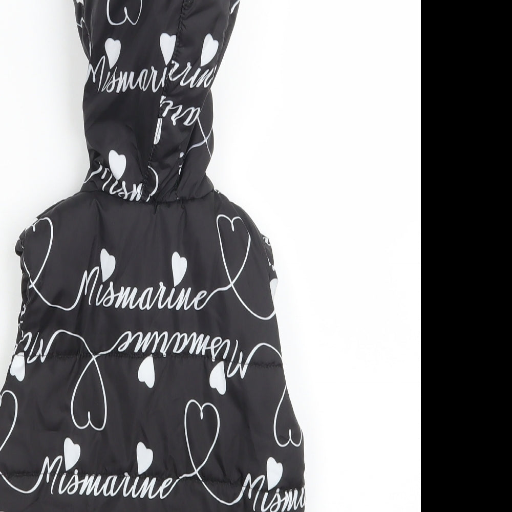 Preworn Girls Black Geometric  Gilet Coat Size 3 Years