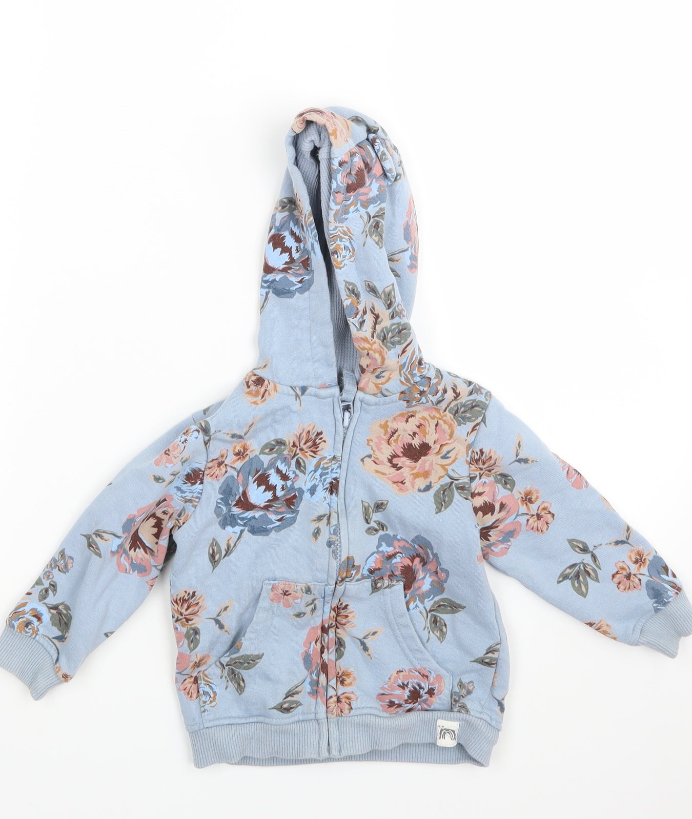 NEXT Girls Blue Floral  Basic Jacket Jacket Size 12-18 Months