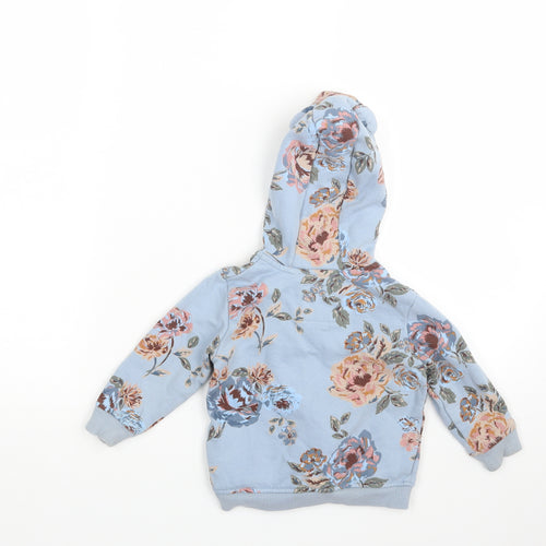 NEXT Girls Blue Floral  Basic Jacket Jacket Size 12-18 Months