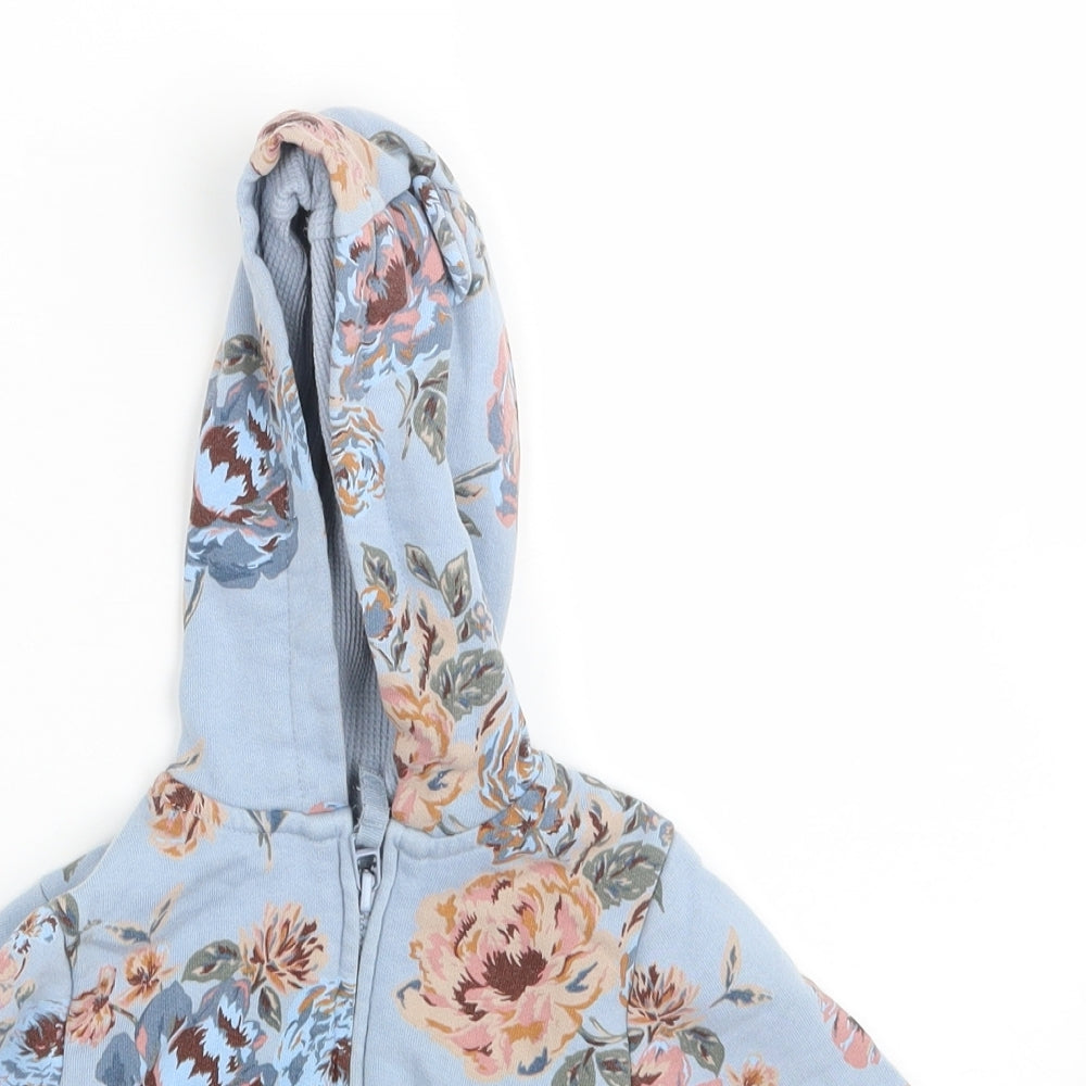 NEXT Girls Blue Floral  Basic Jacket Jacket Size 12-18 Months
