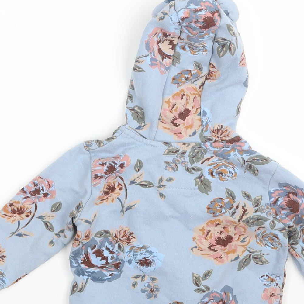 NEXT Girls Blue Floral  Basic Jacket Jacket Size 12-18 Months