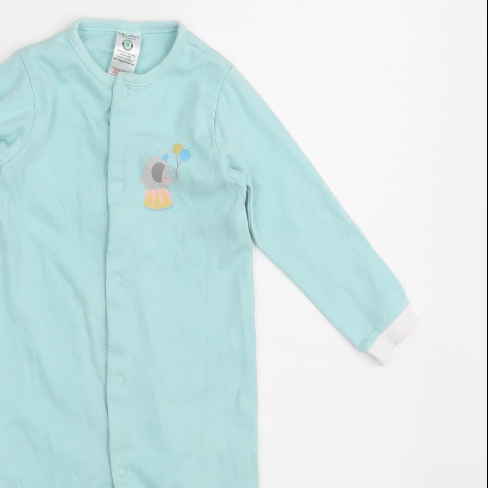 LILY & DAN  Girls Blue Ikat  Babygrow One-Piece Size 9-12 Months